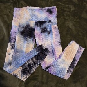 Eye Candy Purple and Blue Textured Leggings